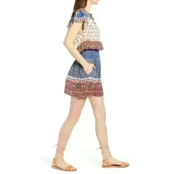 NWT FAHERTY Boho Bemini Hand Painted Mini Dress - Picture 5 of 12